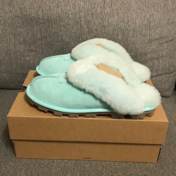 UGG Shoes - Ugg Coquette Sky Blue Sheepskin Shearling Slipper
